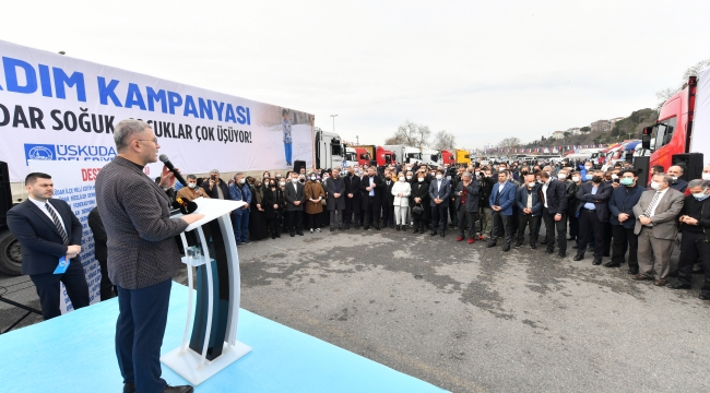 ÜSKÜDAR'DAN İDLİB'E 100 TIRLIK YARDIM KONVOYU YOLA ÇIKTI