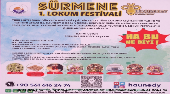 TRABZON SÜRMENE'DE LOKUM FESTİVALİ YAPILACAK