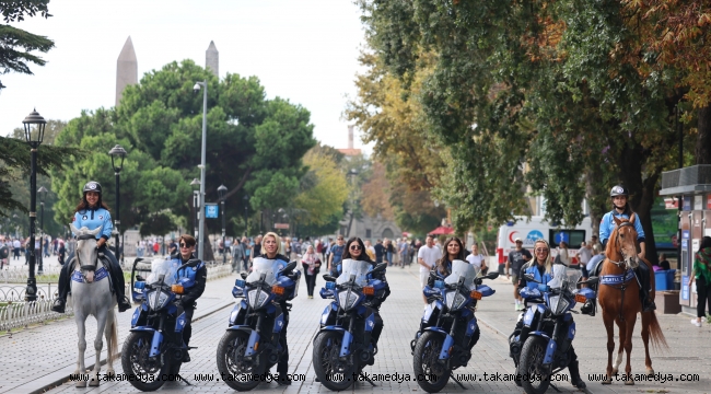  MOTOSİKLETLİ VE ATLI KADIN ZABITALAR GÖREVDE